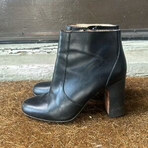 Madewell The Sutton Ankle Boots Leather Booties Size 7 Black Leather Boots